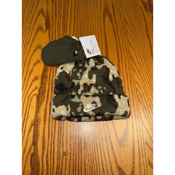 Nike Toddler 2T-4T Beanie Hat And Mitten Set Camouflage - Picture 5 of 5